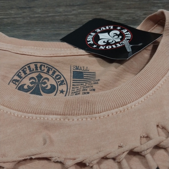 Affliction Shirt Retro Gothic Vintage T-shirt Womens S Biker Punk Y2K Tee - Picture 5 of 11